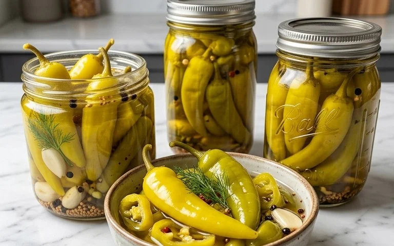 Homemade Pickled Banana Peppers-Tangy & Crisp