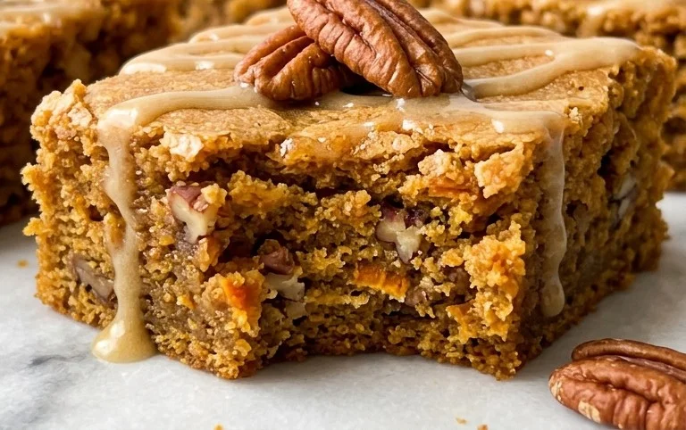 Pumpkin Maple Blondies. Vegan and Gluten Free