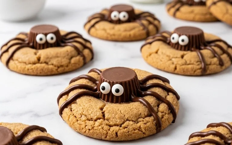 Spooky Peanut Butter Spider Cookies Halloween Treat